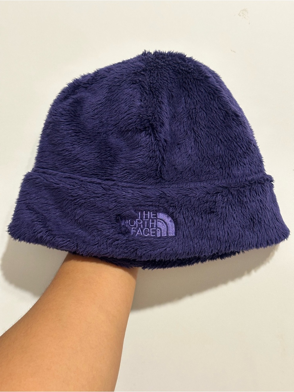 The North Face Kids Purple Fuzzy Fleece Beanie